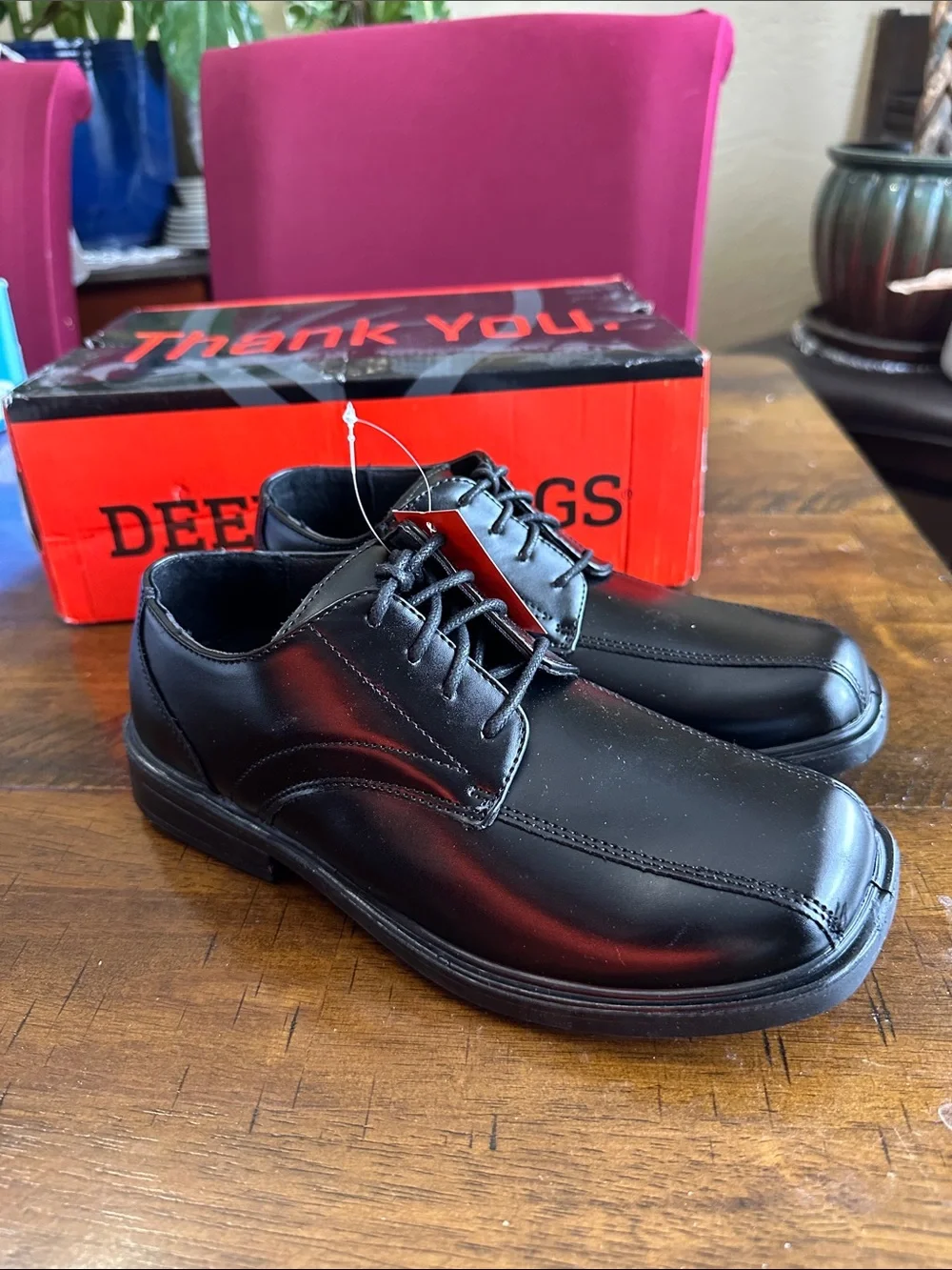 Deer Stags Boys Black Dress Lace-Up Shoes